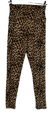 Dámské béžovo-černé vzorované sportovní legíny 