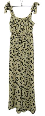 Dámský béžovo-černý vzorovaný kalhotový culottes overal River Island