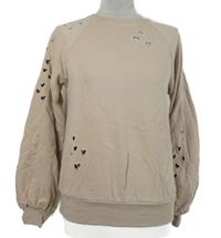 Dámská pudrová mikina se srdíčky Next 