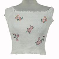 Dámská bílá žabičková crop halenka s kytičkami Miss Selfridge 