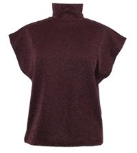 Dámské vínové třpytivé tričko se stojáčkem River Island