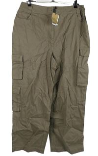 Nové - Dámské béžové plátěné volné kalhoty s kapsami Whistles 