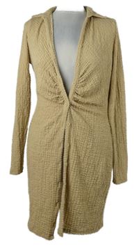 Dámské béžové strukturované košilové šaty Primark 