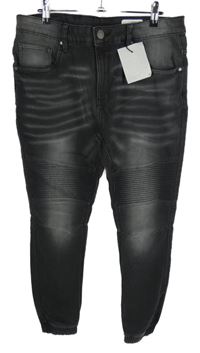 Nové - Pánské tmavošedé jogger rifle Denim 1982 vel. 34