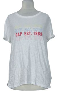Dámské bílé tričko s nápisy GAP 
