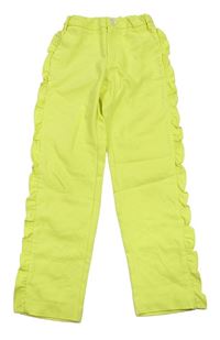 Žluté kalhoty s volánkem Zara