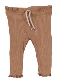 Světlerůžové žebrované legíny s volánkem M&S