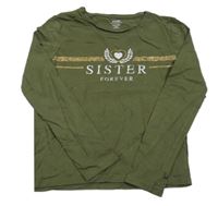 Khaki triko s nápisem Kiabi