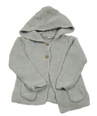 Světlešedý propínací svetr s kapucí M&S