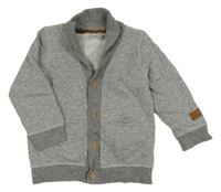 Šedo-bílá pruhovaná propínací mikina H&M