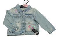 Nové - Modrá riflová bunda s výšivkou Dunnes