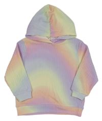 Barevná žebrovaná úpletová mikina s kapucí H&M