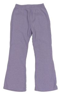 Fialové žebrované úpletové legíny Shein