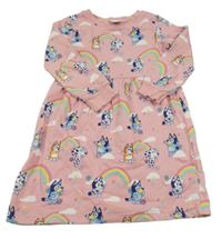 Světlerůžové teplákové šaty s Bluey George