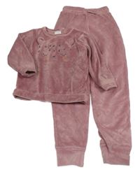 Růžové plyšové pyžamo s čumáčkem Next