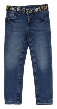 Modré teplákové skinny rifle s nápisem Coccodrillo