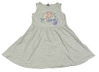 Světlešedé bavlněné šaty s mořskou pannou Dopodopo