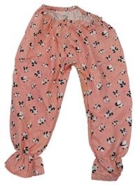 Růžové lehké kalhoty s pandami 