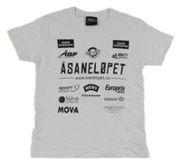 Bílo-černé tričko s nápisy 