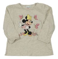 Šedé melírované triko s Minnie 