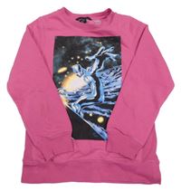 Růžová mikina s potiskem Silver Surfer H&M