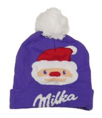 Fialová čepice se Santou -Milka