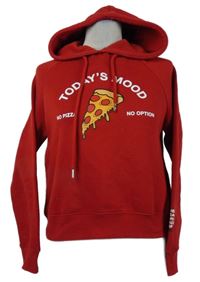 Dámská červená mikina s pizou a kapucí FB Sister