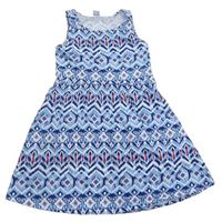 Modro-bílé vzorované šaty Y.F.K.