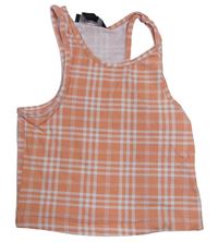 Oranžovo-bílý kostkovaný top zn. New Look