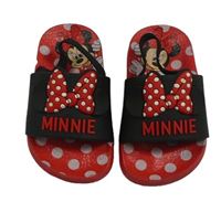 Červené puntíkaté pantofle s Minnie Disney vel.21