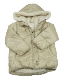 Béžová šusťáková zimní bunda s kapucí Next