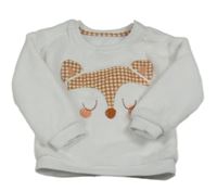 Bílá chlupatá mikina s liškou zn. George