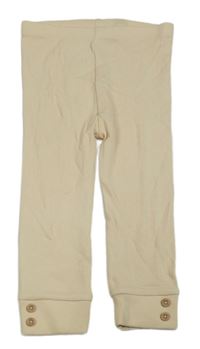 Béžové žebrované lehké tepláky s knoflíky Tu