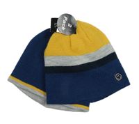 Nové - 2x tmavomodro-žlutá čepice Dunnes