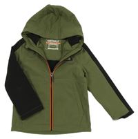 Khaki-černá softshellová bunda s nášivkou a kapucí C&A