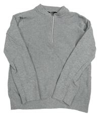 Šedý svetr se zipem Next