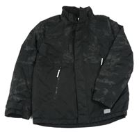 Černo-vzorovaná šusťáková zateplená bunda H&M