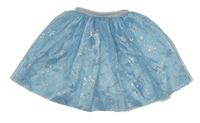 Světlemodrá tylová sukně s vločkami 