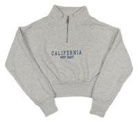 Světlešedá crop mikina s nápisem a stojáčkem Primark