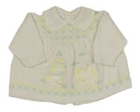 Smetanovo-zelenkavý svetr s pejsky