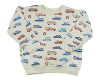 Smetanová mikina s barevnými auty Nutmeg