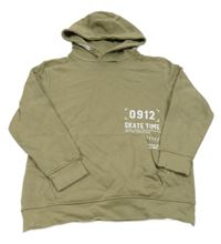 Světlekhaki mikina s nápisem a kapucí Yigga