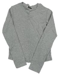 Šedé žebrované crop triko s nařasením George