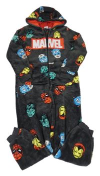 Tmavošedá chlupatá kombinéza s kapucí - Avebgers Marvel
