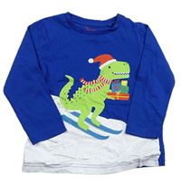 Modré triko s dinosaurem Tu