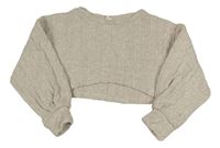 Béžová vzorovaná crop mikina Zara