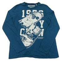 Petrolejové triko se skateboardem C&A