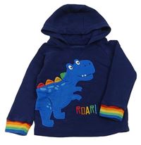 Tmavomodrá mikina s dinosaurem a kapucí St. Bernard