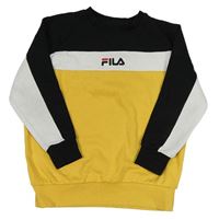 Žluto-bílo-černá mikina s logem Fila