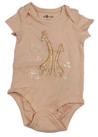 Broskvové body se žirafami So Cute